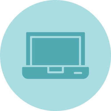 Laptop Kabartma Çemberi Gradyan Simgesi