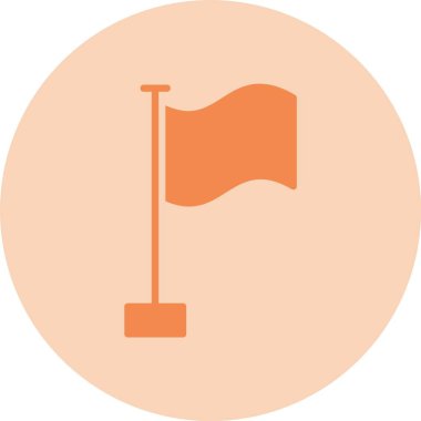 Bayrak Kabartma Çemberi Gradyan Simgesi