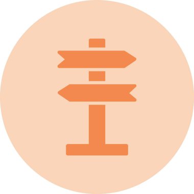 Yön İşareti Kabartma Çemberi Gradyan Simgesi