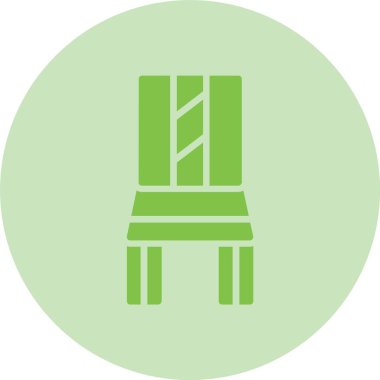 Sandalye Kabartma Çemberi Gradyan Simgesi