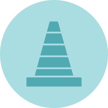 Trafik Konisi Kabartma Çemberi Grafik Simgesi