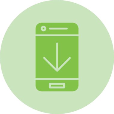 Aşağı Glyph Çember Gradyan Simgesi