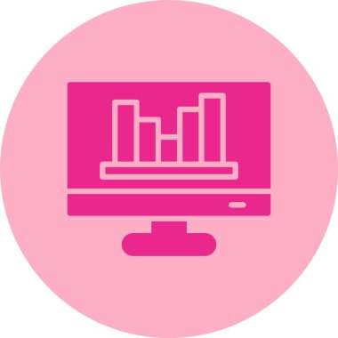 Çevrimiçi Çubuk Grafik Çemberi Gradyan Simgesi