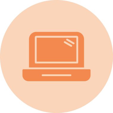 Laptop Kabartma Çemberi Gradyan Simgesi