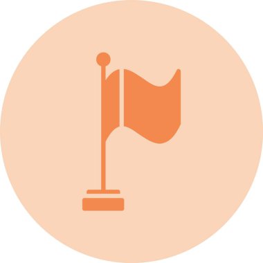 Bayrak Kabartma Çemberi Gradyan Simgesi