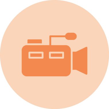 Video Kamera Kabartma Çemberi Gradyan Simgesi