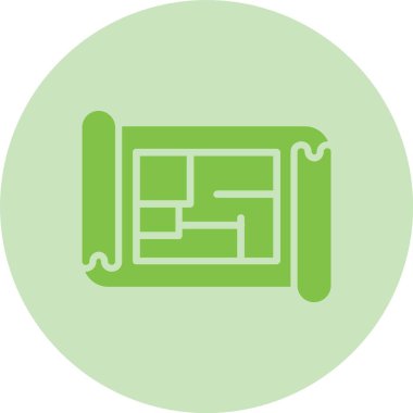 Kat Planı Kabartma Çemberi Gradyan Simgesi