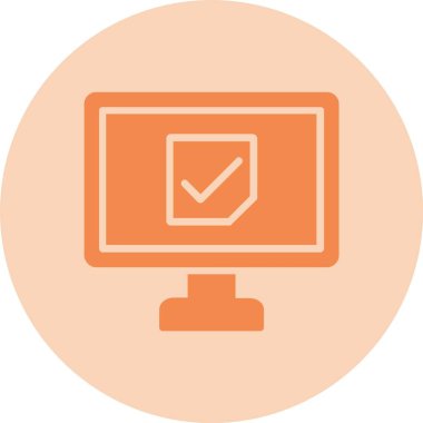 Tik İşareti Kabartma Çemberi Gradyan Simgesi