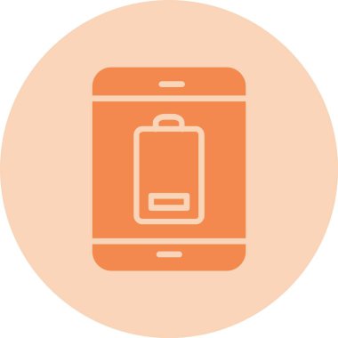 Pil Düşük Kabartma Çemberi Gradyan Simgesi