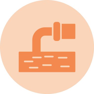 Atık Su Kabartma Çemberi Gradyan Simgesi