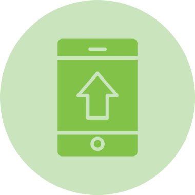 Yukarı Ok Kabartma Çemberi Gradyan Simgesi