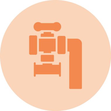 Boru Hattı Kabartma Çemberi Gradyan Simgesi