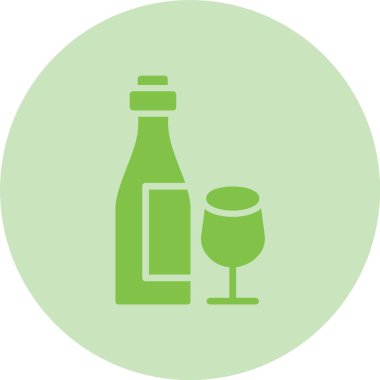 Şarap Şişe Kabartma Çemberi Gradyan Simgesi