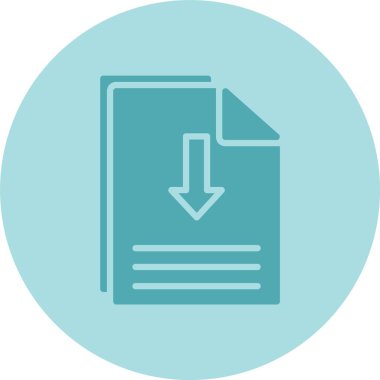 Dosya İndirme Çemberi Gradyan Simgesi