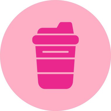 Kahve Kupası Kabartma Çemberi Gradyan Simgesi