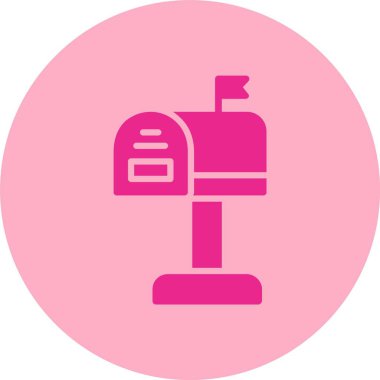 Posta Kutusu Kabartma Çemberi Gradyan Simgesi