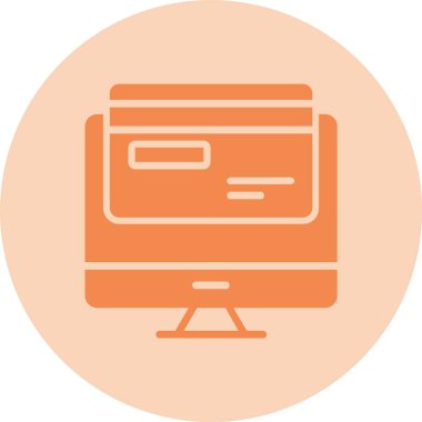 Çevrimiçi Ödeme Kabartma Çemberi Gradyan Simgesi