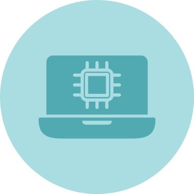 İşlemci Kabartma Çemberi Gradyan Simgesi