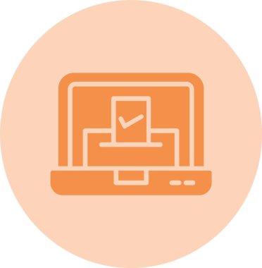 Çevrimiçi Oylama Vektör Satırı Kabartma Çemberi Gradyan Simgesi