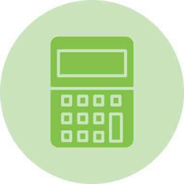 Hesap Makinesi Kabartma Çemberi Gradyan Simgesi