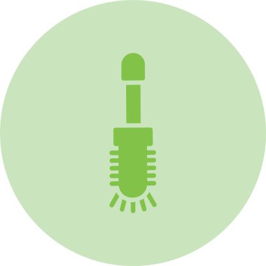 Tuvalet Fırçası Kabartma Çemberi Gradyan Simgesi