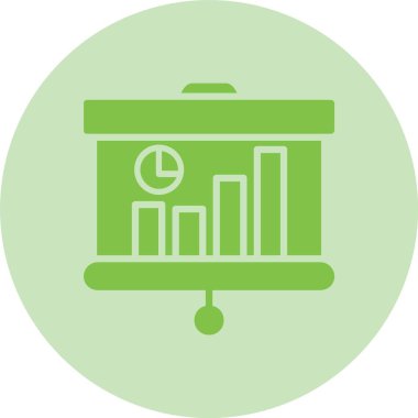 İstatistik Kabartma Çemberi Gradyan Simgesi
