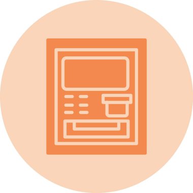 Atm Makinesi Kabartma Çemberi Gradyan Simgesi