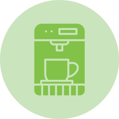 Kahve Makinesi Kabartma Çemberi Gradyan Simgesi