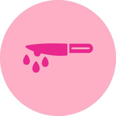 Bıçak Kabartma Çemberi Gradyan Simgesi