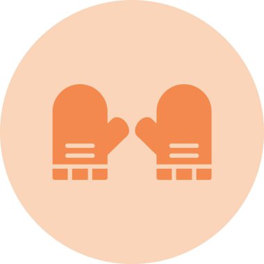 Fırın Eldivenleri Kabartma Çemberi Gradyan Simgesi