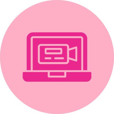 Vedio Glyph Çemberi Gradyan Simgesi Çağır