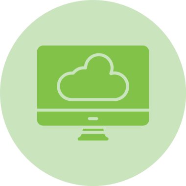 Bulut Kabartma Çemberi Gradyan Simgesi