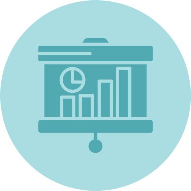 İstatistik Kabartma Çemberi Gradyan Simgesi