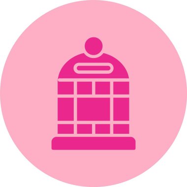 Kuş Kafesi Kabartma Çemberi Gradyan Simgesi