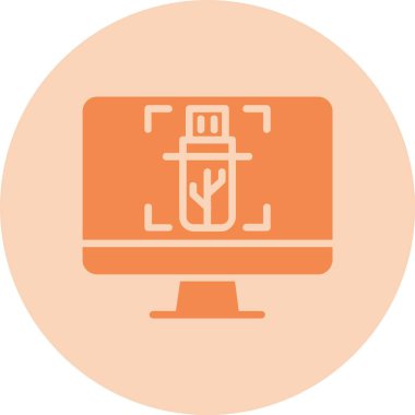 Usb Kabartma Çemberi Gradyan Simgesi