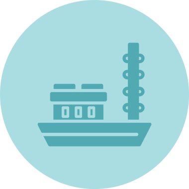 Balıkçı Teknesi Kabartma Çemberi Gradyan Simgesi