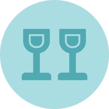 Şarap Kadehi Kabartma Çemberi Gradyan Simgesi