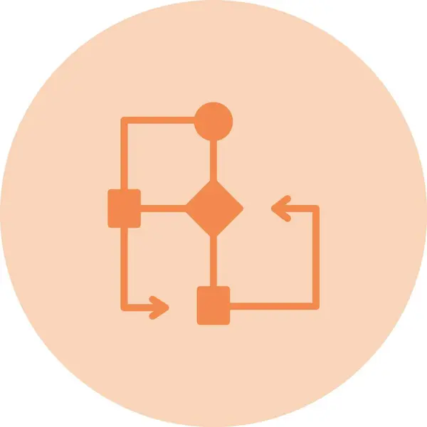 stock vector Flow Chart  Glyph Circle Gradient Icon