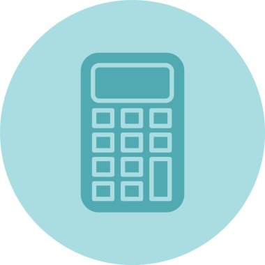 Hesap Makinesi Kabartma Çemberi Gradyan Simgesi