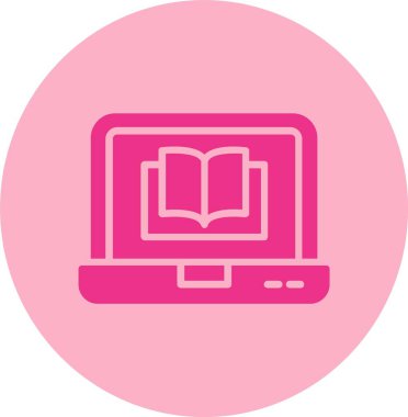 Dijital Kitap Vektör Satırı Kabartma Çemberi Gradyan Simgesi