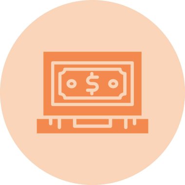 Dolar Kabartma Çemberi Gradyan Simgesi