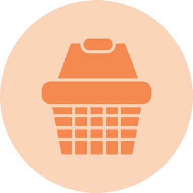 Alışveriş Sepeti Kabartma Çemberi Gradyan Simgesi