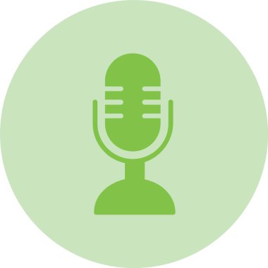 Mikrofon Kabartma Çemberi Grafik Simgesi