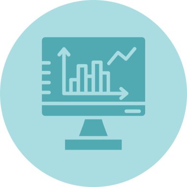 İstatistik Kabartma Çemberi Gradyan Simgesi