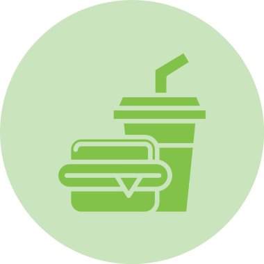 Fast Food Kabartma Çemberi Gradyan Simgesi