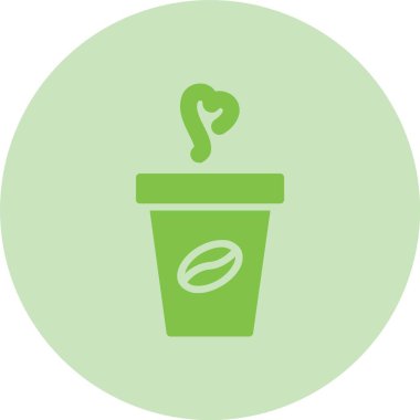 Kahve Kupası Kabartma Çemberi Gradyan Simgesi