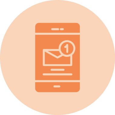 Gelen İleti Kabartma Çemberi Gradyan Simgesi