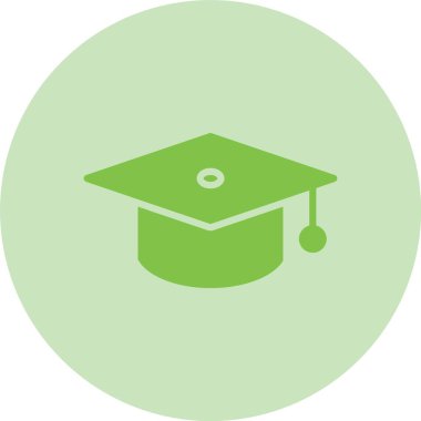 Mezuniyet Şapkası Kabartma Çemberi Gradyan Simgesi