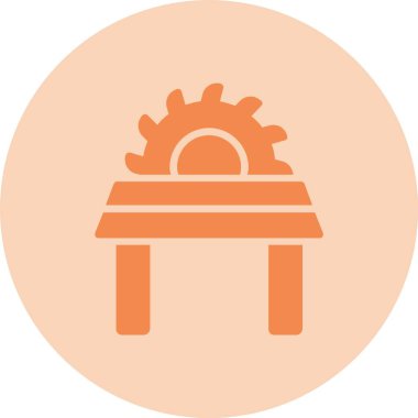 Tablo Testere Kabartma Çemberi Gradyan Simgesi