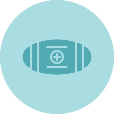 Tıbbi Maske Kabartma Çemberi Gradyan Simgesi